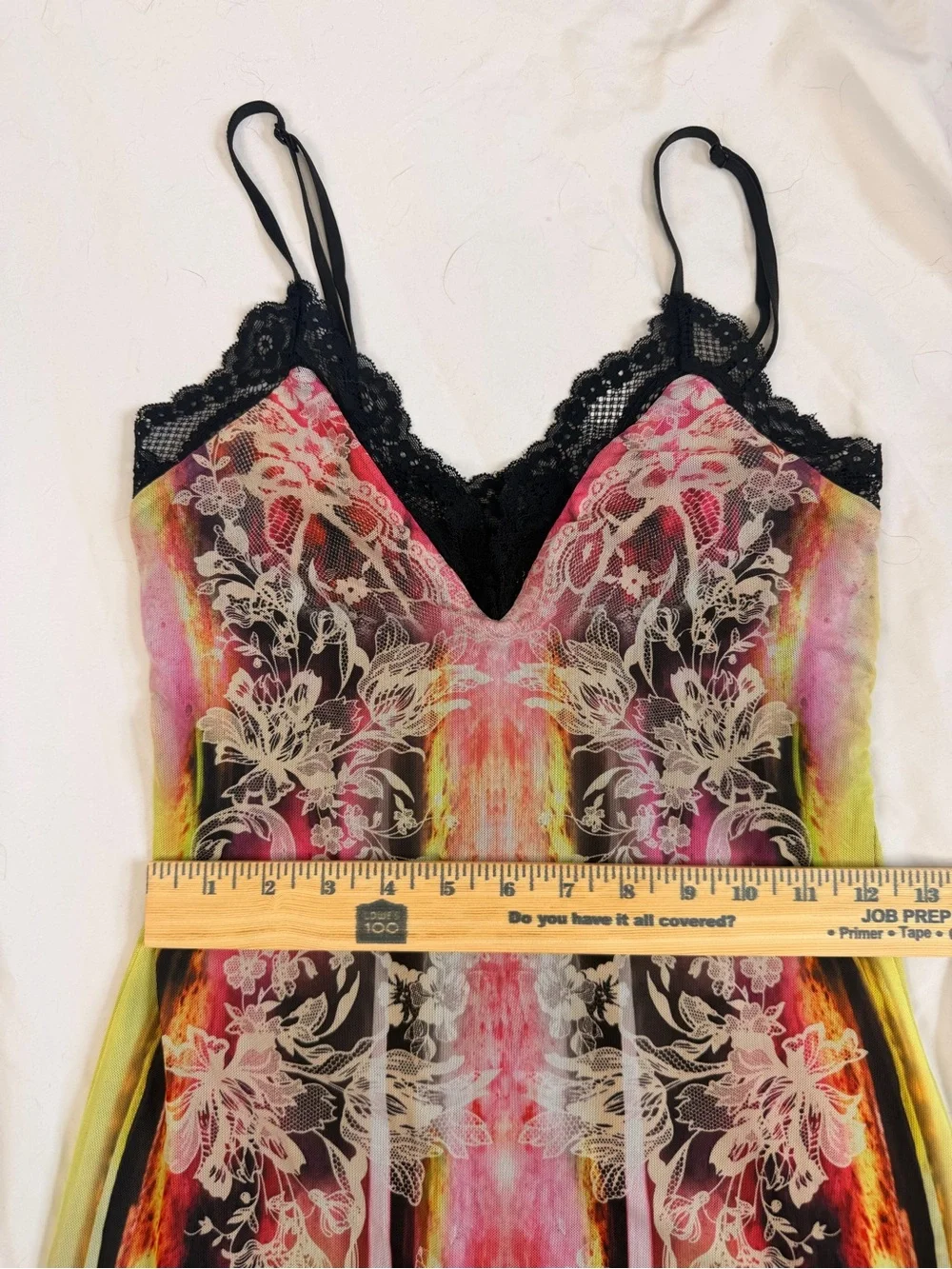 AFRM Revolve Floral Lace-Trim Slip Dress in Multicolor Summer Fairy Grunge Mesh - Picture 7 of 10
